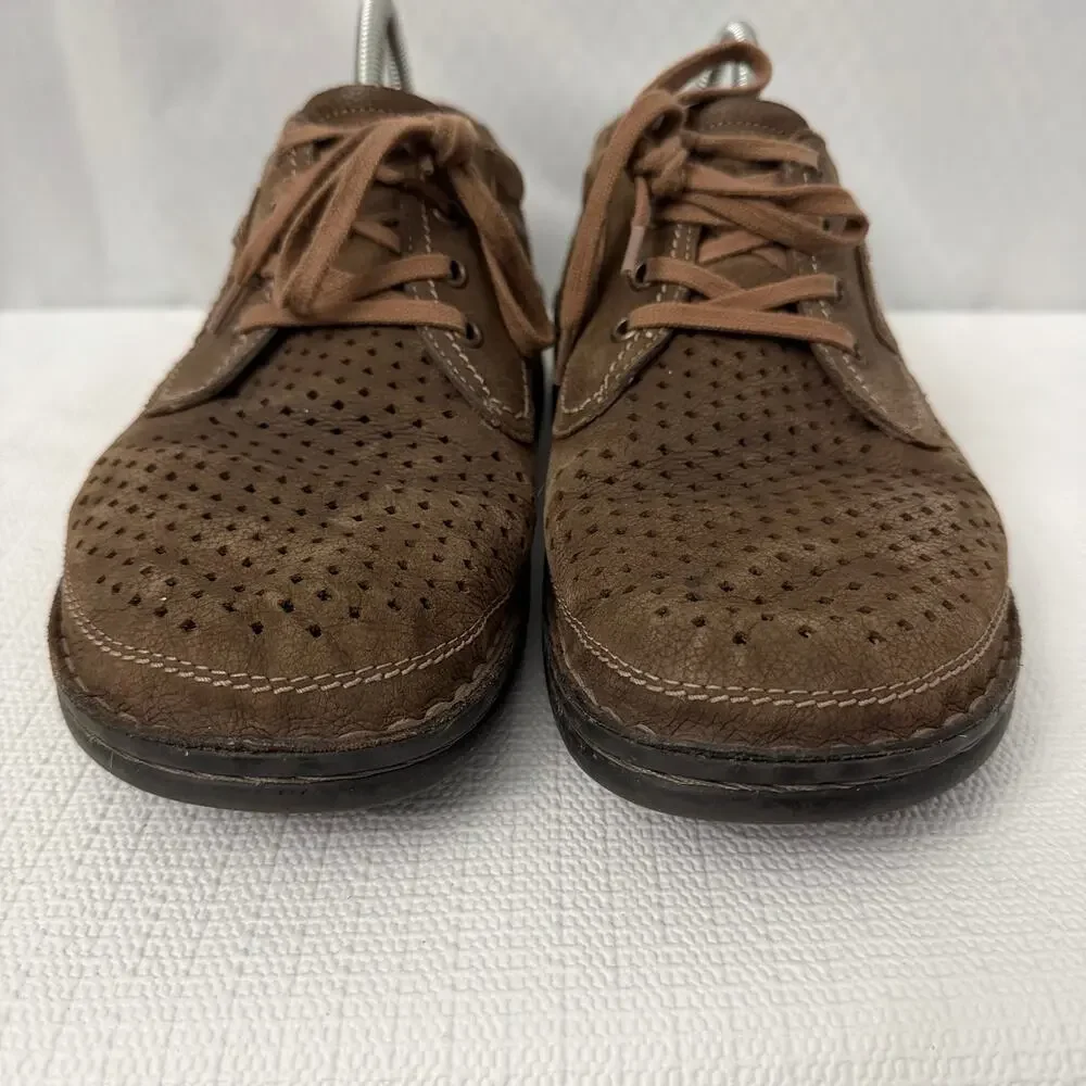 Finn Comfort Baden Shoes Mens Size 9.5 Brown Leather Nubuck Perforated Casual 43